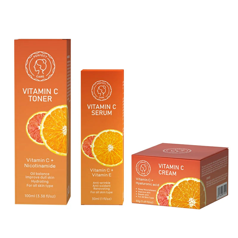 PERFECT CARE Vitamin C Skincare Set | Vitamin C Serum,Toner,Cream Set